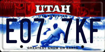 UT license plate E077KF