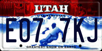 UT license plate E077KJ