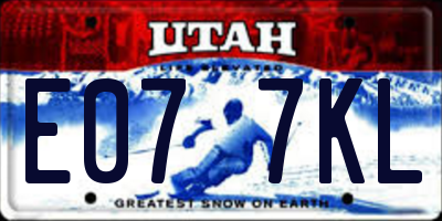 UT license plate E077KL