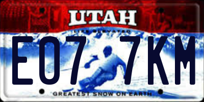 UT license plate E077KM