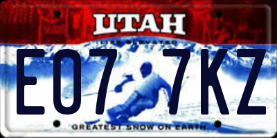 UT license plate E077KZ
