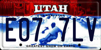 UT license plate E077LV