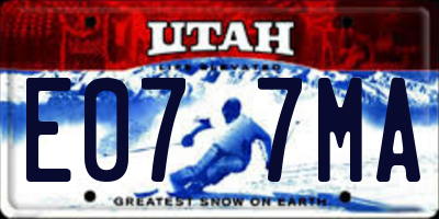 UT license plate E077MA
