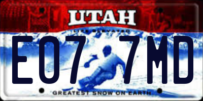 UT license plate E077MD