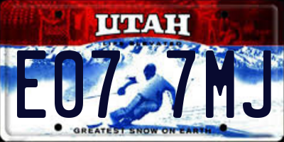 UT license plate E077MJ