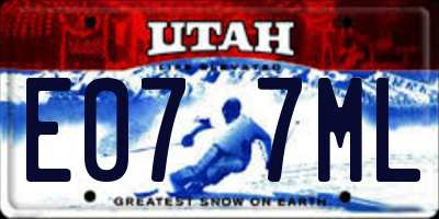 UT license plate E077ML
