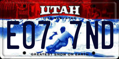 UT license plate E077ND
