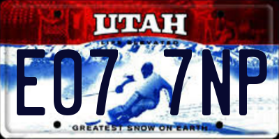 UT license plate E077NP