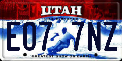 UT license plate E077NZ