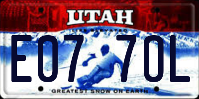 UT license plate E077OL