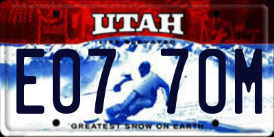 UT license plate E077OM