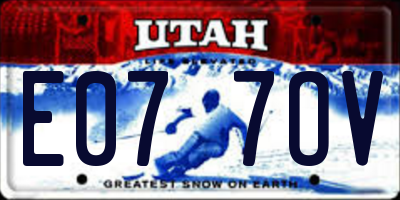 UT license plate E077OV