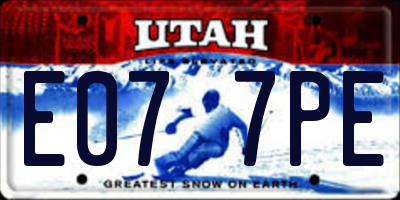 UT license plate E077PE