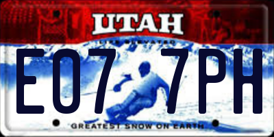 UT license plate E077PH