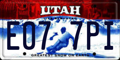 UT license plate E077PI