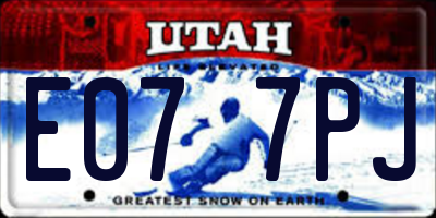 UT license plate E077PJ