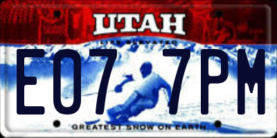 UT license plate E077PM