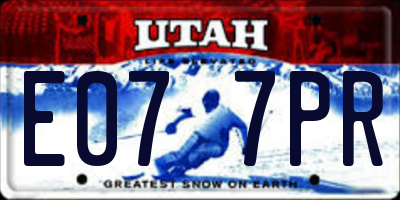 UT license plate E077PR