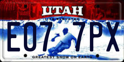UT license plate E077PX