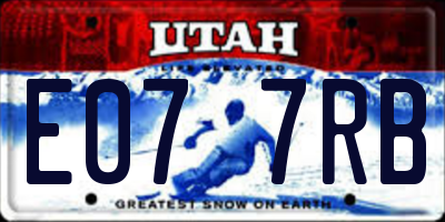 UT license plate E077RB