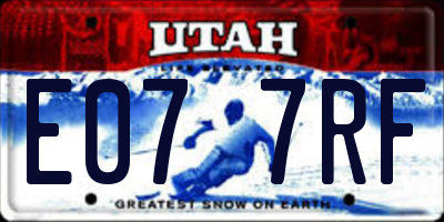 UT license plate E077RF