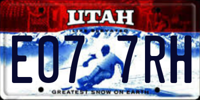 UT license plate E077RH