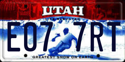 UT license plate E077RT