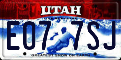 UT license plate E077SJ