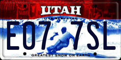 UT license plate E077SL