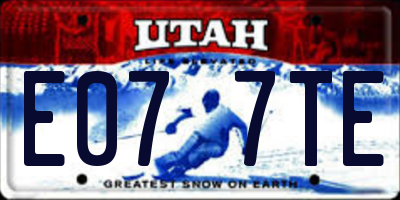 UT license plate E077TE