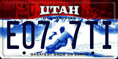 UT license plate E077TI