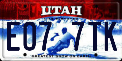 UT license plate E077TK