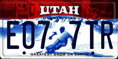 UT license plate E077TR