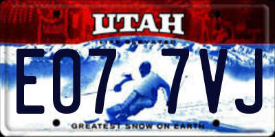 UT license plate E077VJ