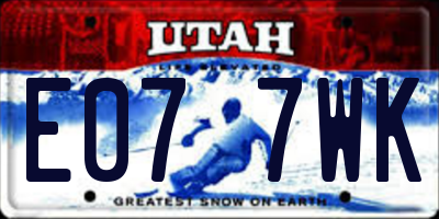 UT license plate E077WK