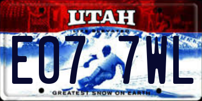 UT license plate E077WL