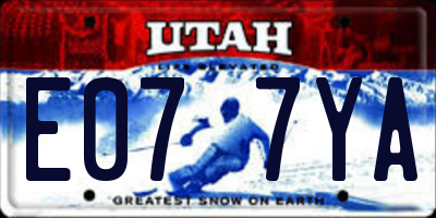 UT license plate E077YA