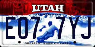 UT license plate E077YJ
