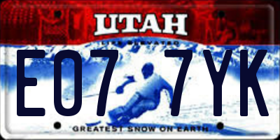 UT license plate E077YK