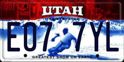 UT license plate E077YL