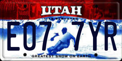 UT license plate E077YR