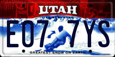 UT license plate E077YS