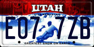 UT license plate E077ZB