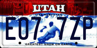 UT license plate E077ZP
