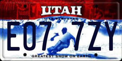 UT license plate E077ZY