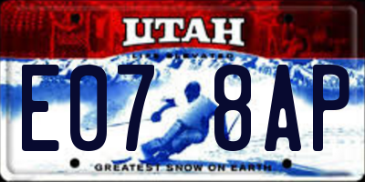 UT license plate E078AP