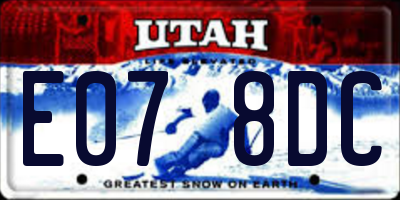 UT license plate E078DC