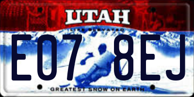 UT license plate E078EJ