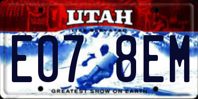 UT license plate E078EM