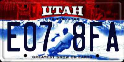 UT license plate E078FA